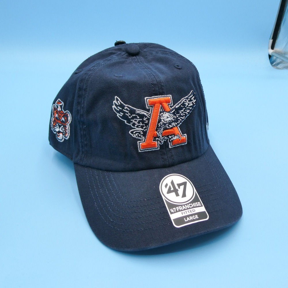 '47‎ Brand Hat Mens Large Franchise Auburn Tigers Navy Blue Fitted Cotton Cap